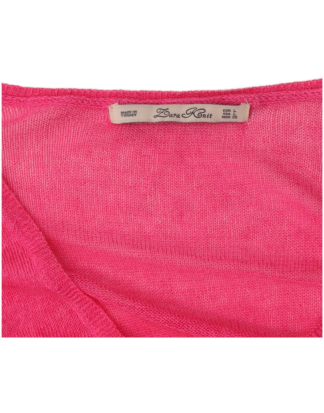 Zara Dame V-hals sweater UK 16 Large Pink
