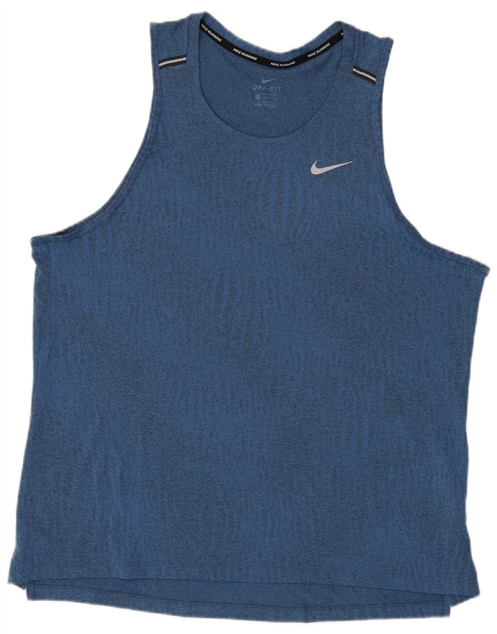 Nike Herre Dri Fit Vest Top XL Blå Polyester