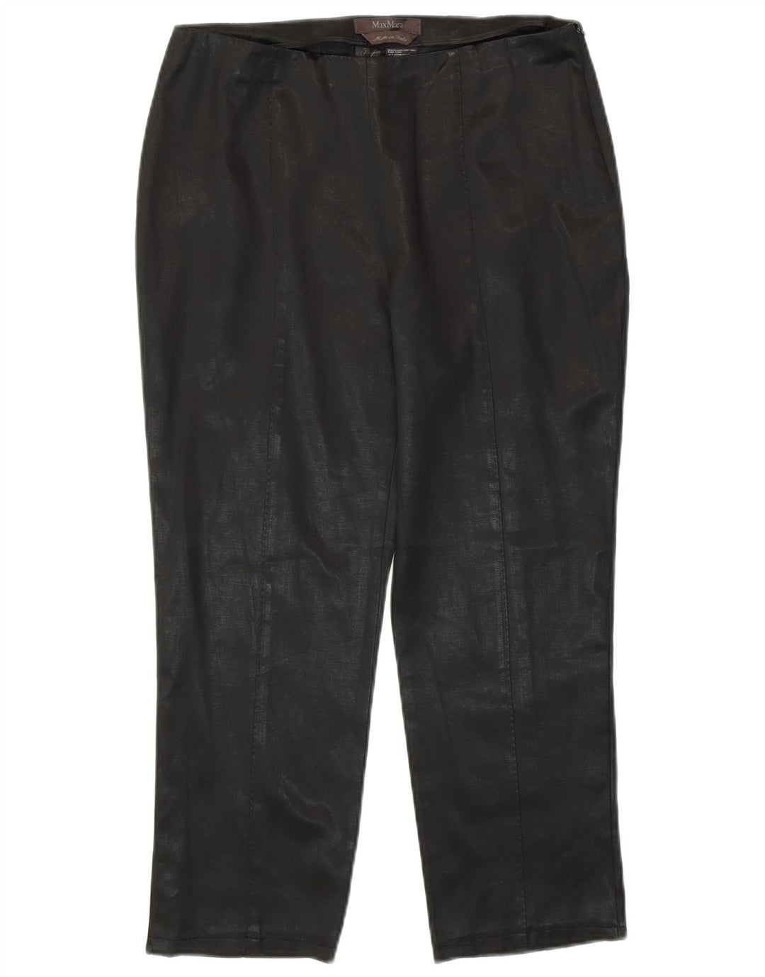 Max Mara Womens Cropped Trousers UK 12 Medium W30 L23 Black Bomuld