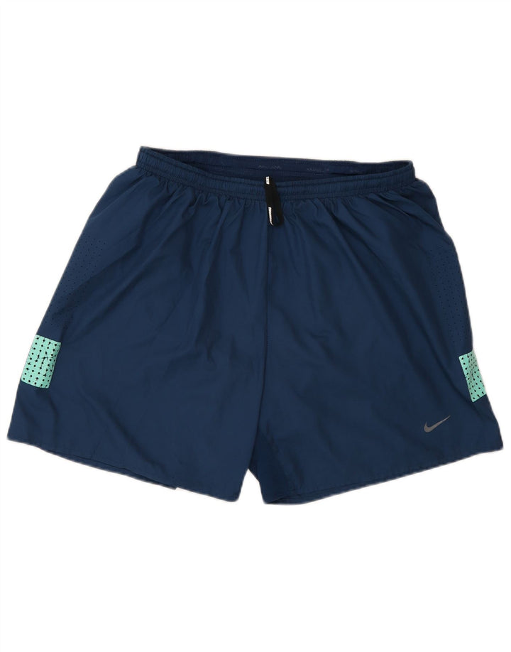 Nike Herre Regular Fit Sportshorts Medium Blue Colourblock Polyester Sports