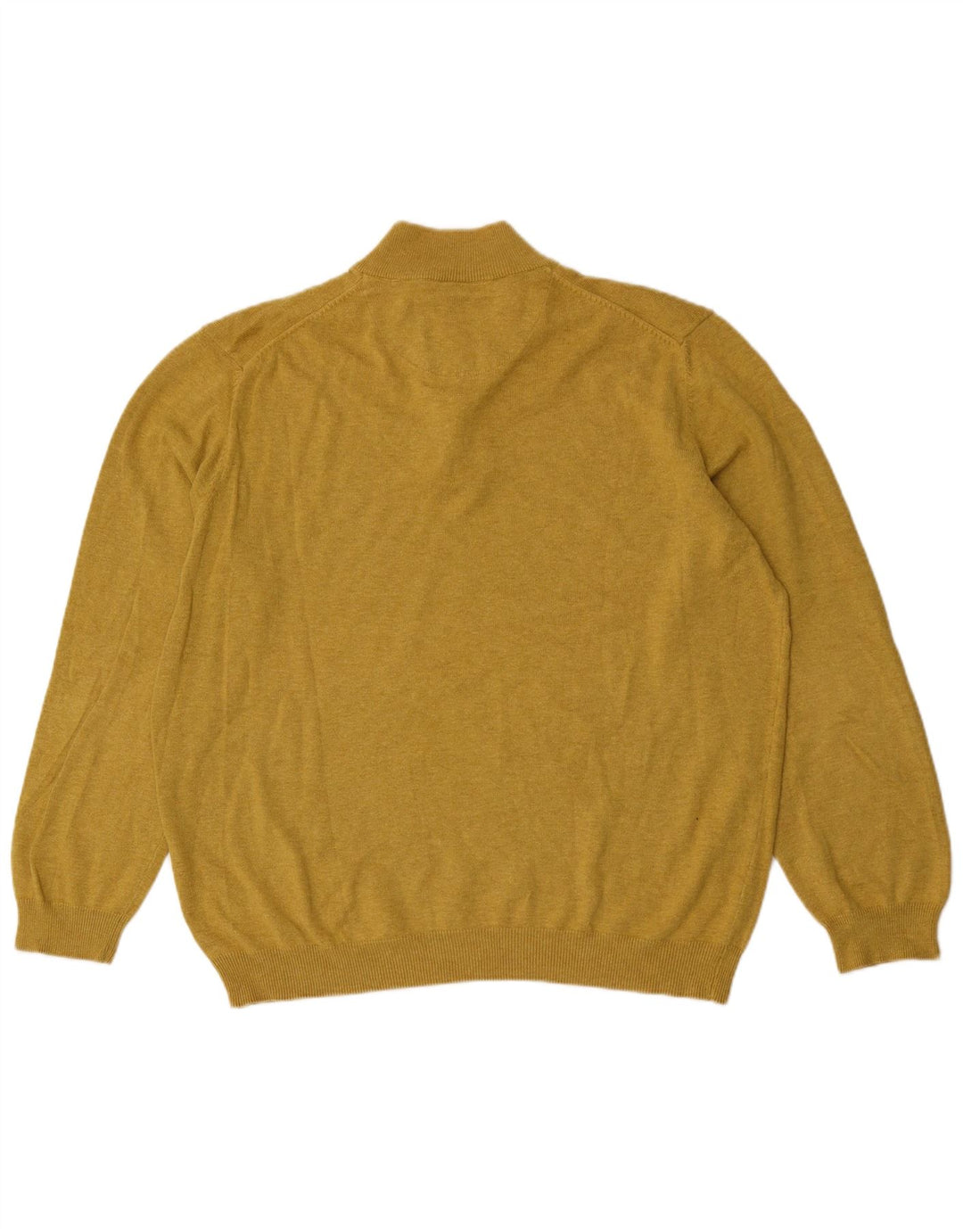 Massimo Dutti Herre Zip Neck Jumper Sweater 2XL Gul Bomuld
