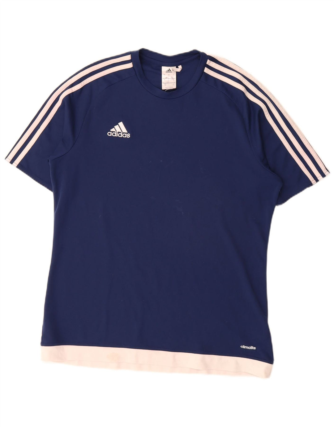 Adidas Herre Climalite T-Shirt Top Stor Marineblå Colourblock Polyester