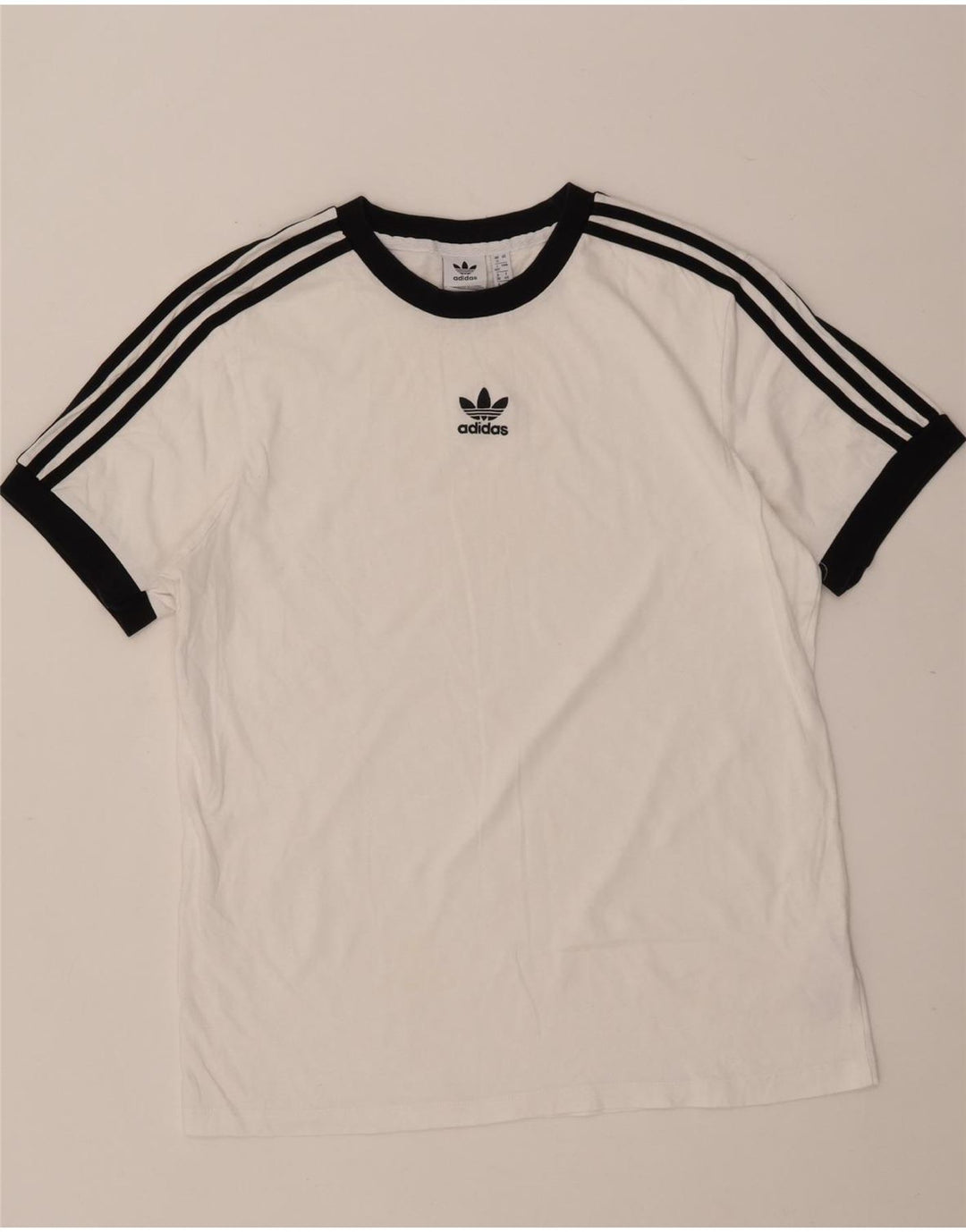 Adidas Dame T-Shirt Top UK 12 Medium Hvid Bomuld