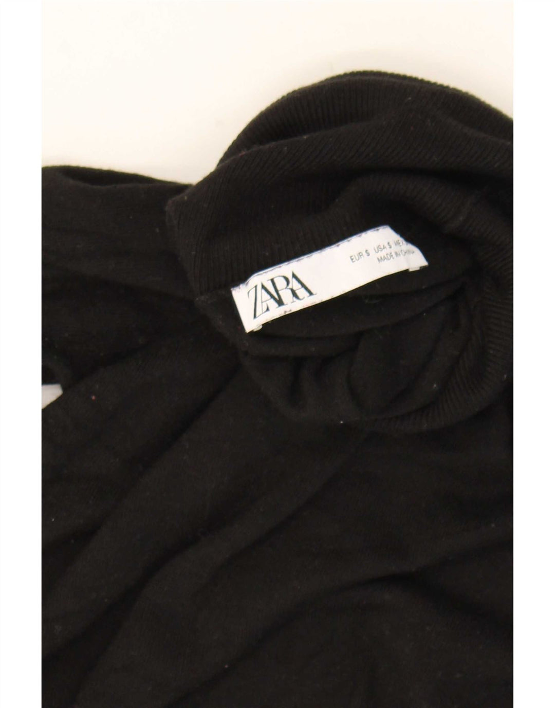 Zara Dame Rullehals Sweater UK 10 Lille Sort