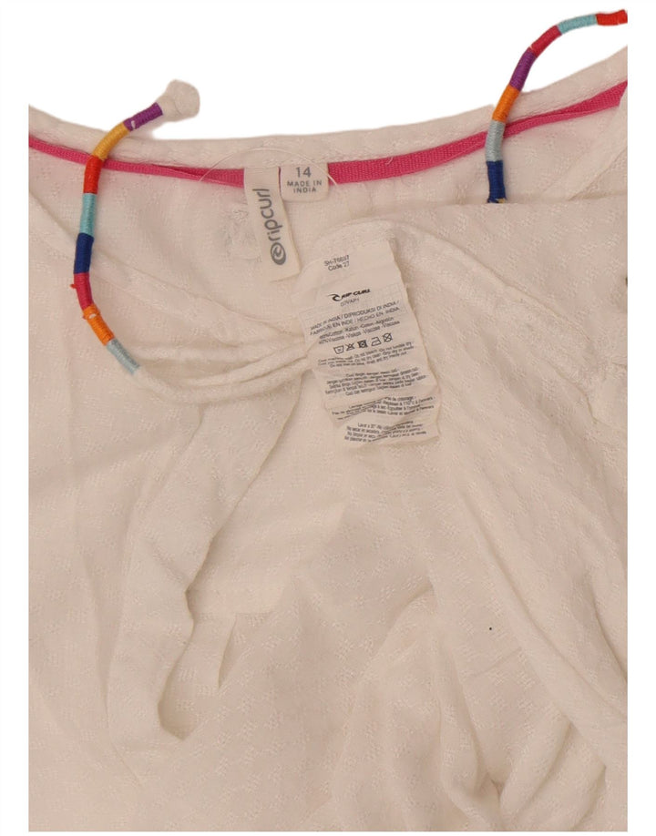 Rip Curl Dame Se Through Langærmet Bluse UK 14 Large White