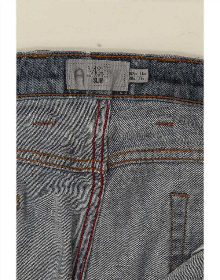 Marks & Spencer Herre Slim Jeans W40 L29 Blå Bomuld
