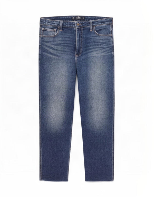 Hollister Dame Mom High Rise Tapered Jeans W31 L27 Blå Bomuld