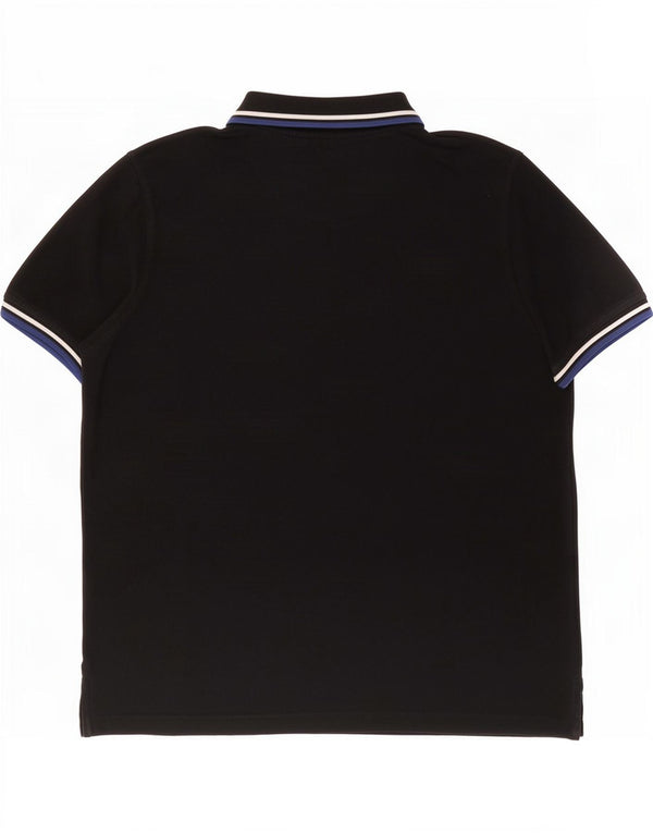 Pierre Cardin Mens Regular Fit Polo Shirt XL Black Striped Cotton