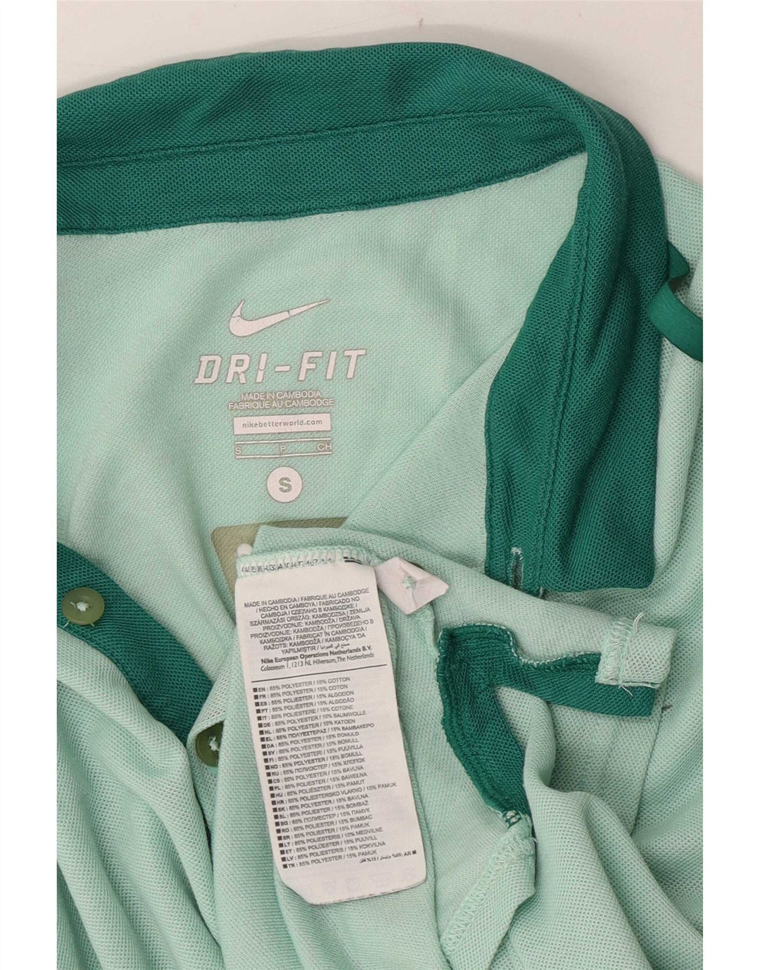 Nike Dri Fit poloshirt til mænd, lille grøn Colourblock Polyester