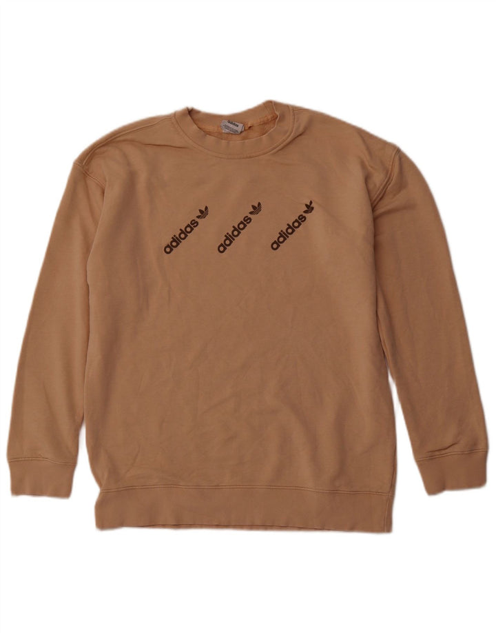 ADIDAS grafisk sweatshirt til mænd Medium brun bomuld Sports