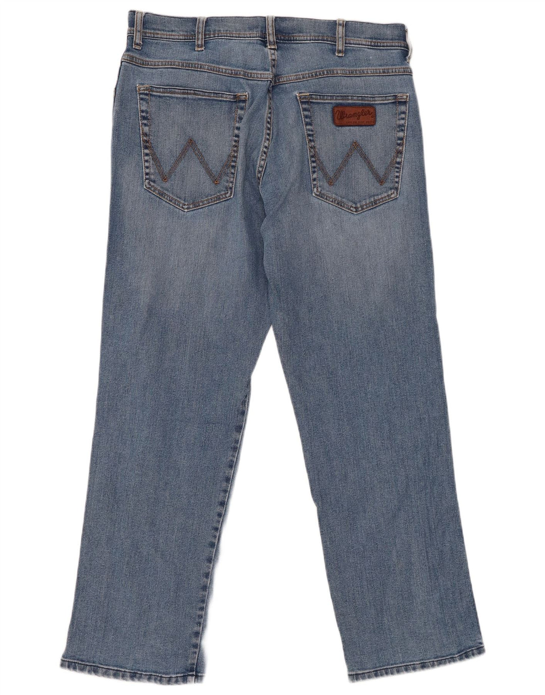 WRANGLER Herre Utah Straight Jeans W36 L30 Blå Bomuld