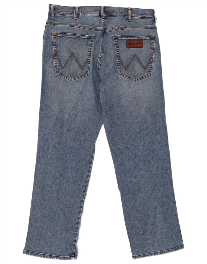 WRANGLER Herre Utah Straight Jeans W36 L30 Blå Bomuld