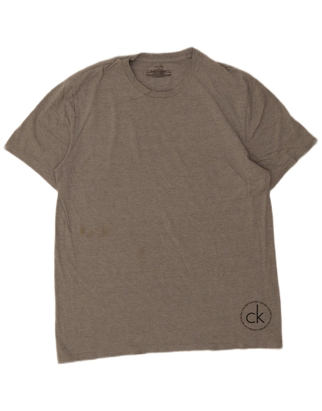 Calvin Klein Herre T-Shirt Top Stor Grå Bomuld