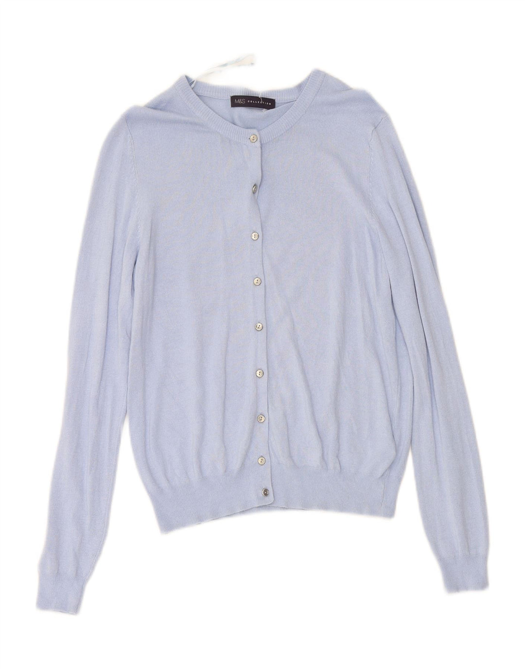 MARKS & SPENCER Womens Cardigan Sweater UK 12 Medium  Blue Viscose Vintage Marks & Spencer and Second-Hand Marks & Spencer from Messina Hembry 