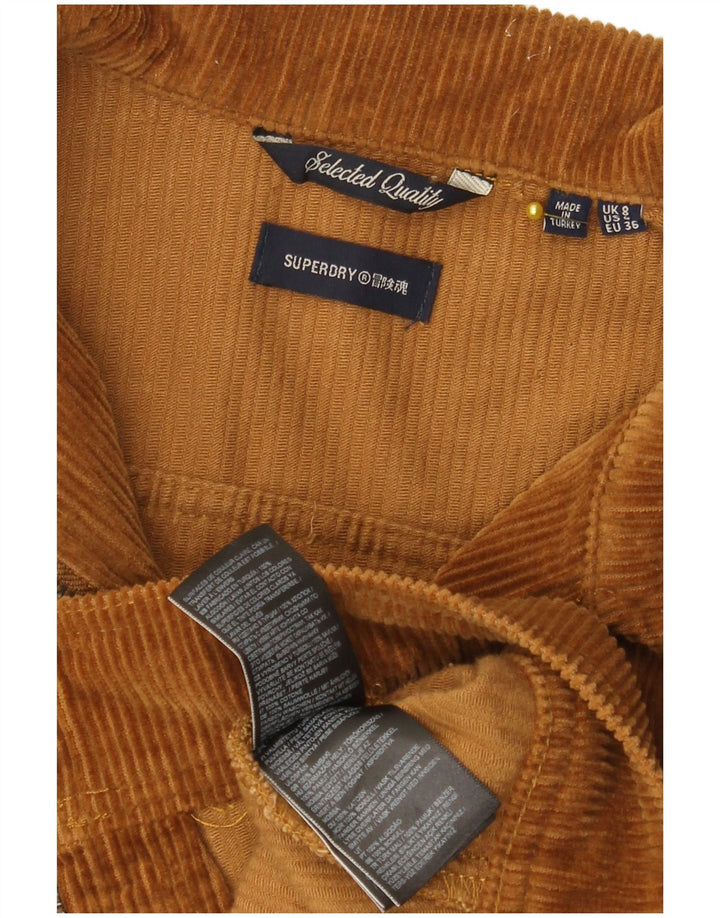 Superdry Womens Crop Corduroy-jakke UK 8 Lille brun bomuld