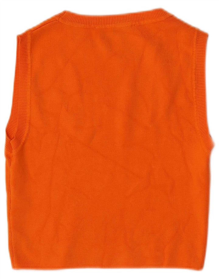 ZARA Womens Crop Vest Top UK 14 Large Orange Viscose