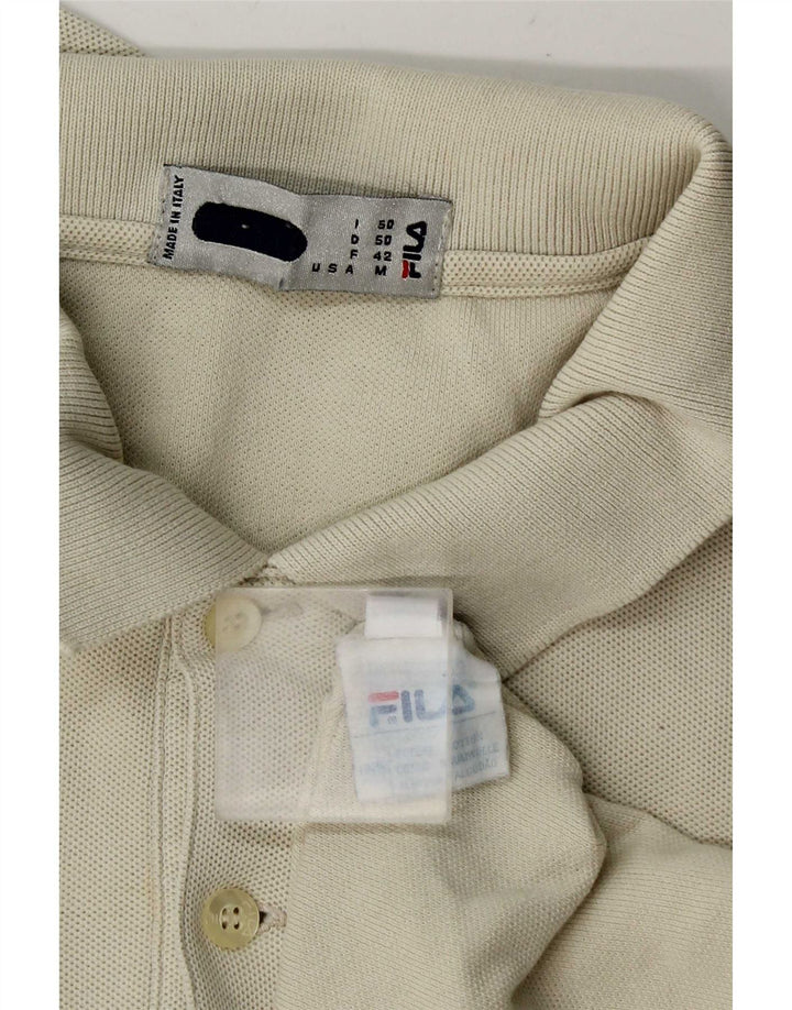 Fila Langærmet Polo Shirt til mænd IT 50 Medium Off White Bomuld