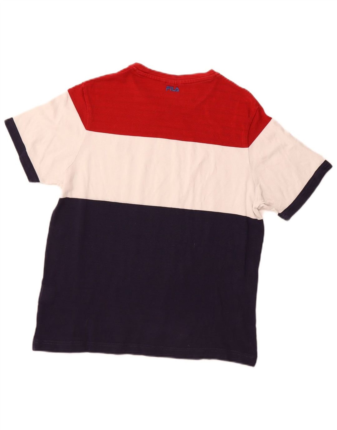 FILA T-shirt top til kvinder UK 14 Medium Flerfarvet Colourblock Bomuld