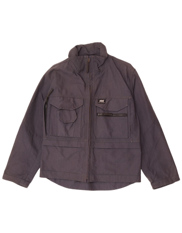 Helly Hansen Herre Utility Jacket UK 36 Small Navy Blue Cotton