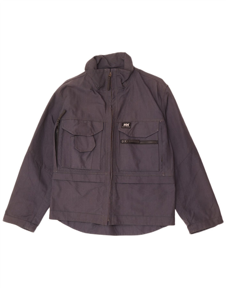Helly Hansen Herre Utility Jacket UK 36 Small Navy Blue Cotton