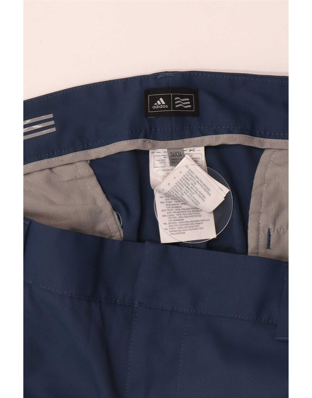 Adidas Straight Chino Bukser til mænd W34 L34 Blå Polyester