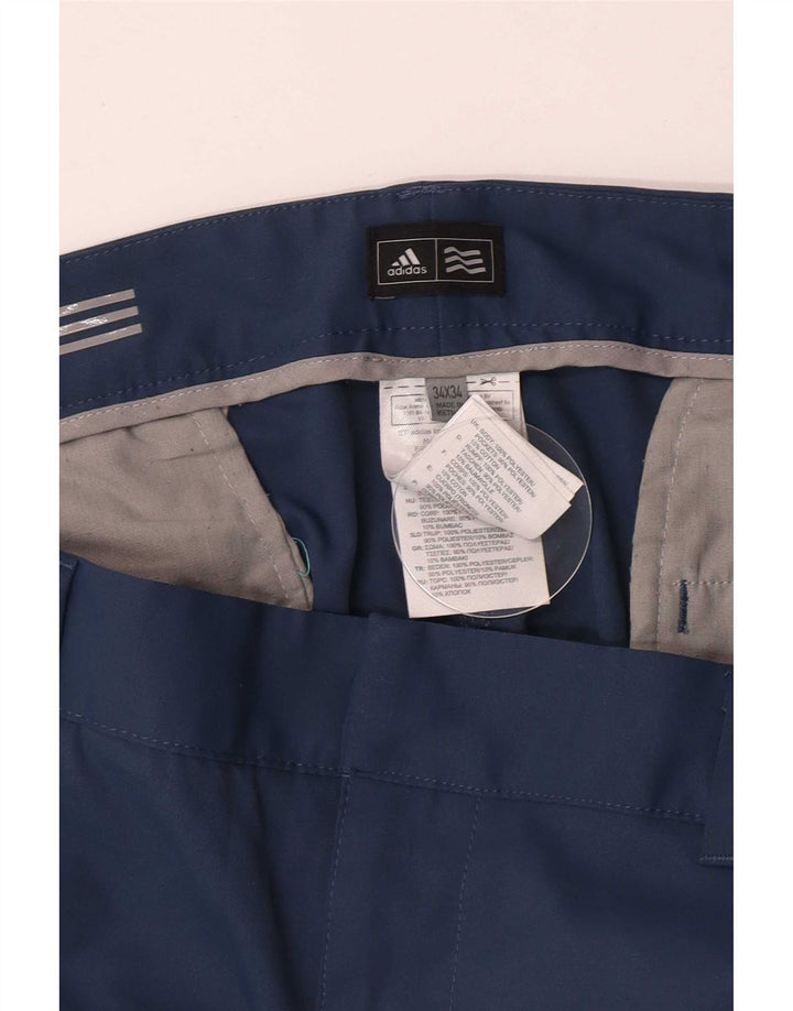 Adidas Straight Chino Bukser til mænd W34 L34 Blå Polyester