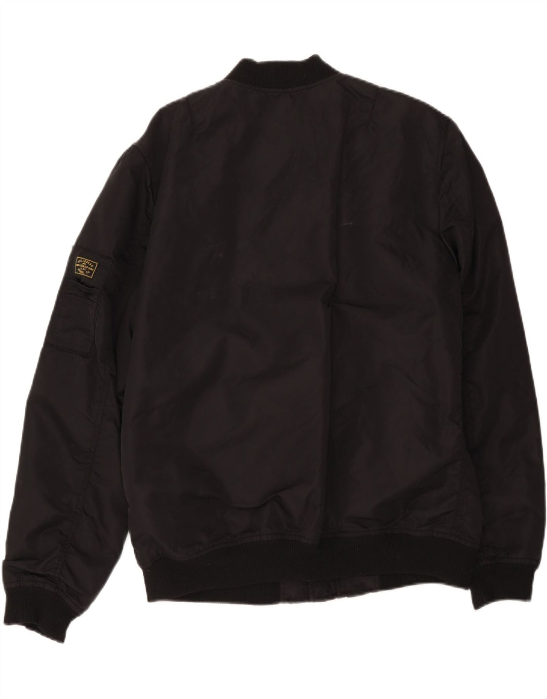 Pull & Bear Dame Bomber Jacket UK 18 XL Sort Nylon