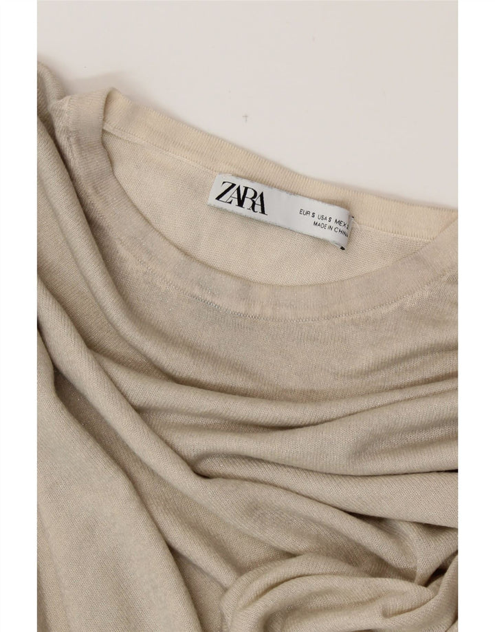 ZARA Oversized T-Shirt Top UK 10 Small Off White