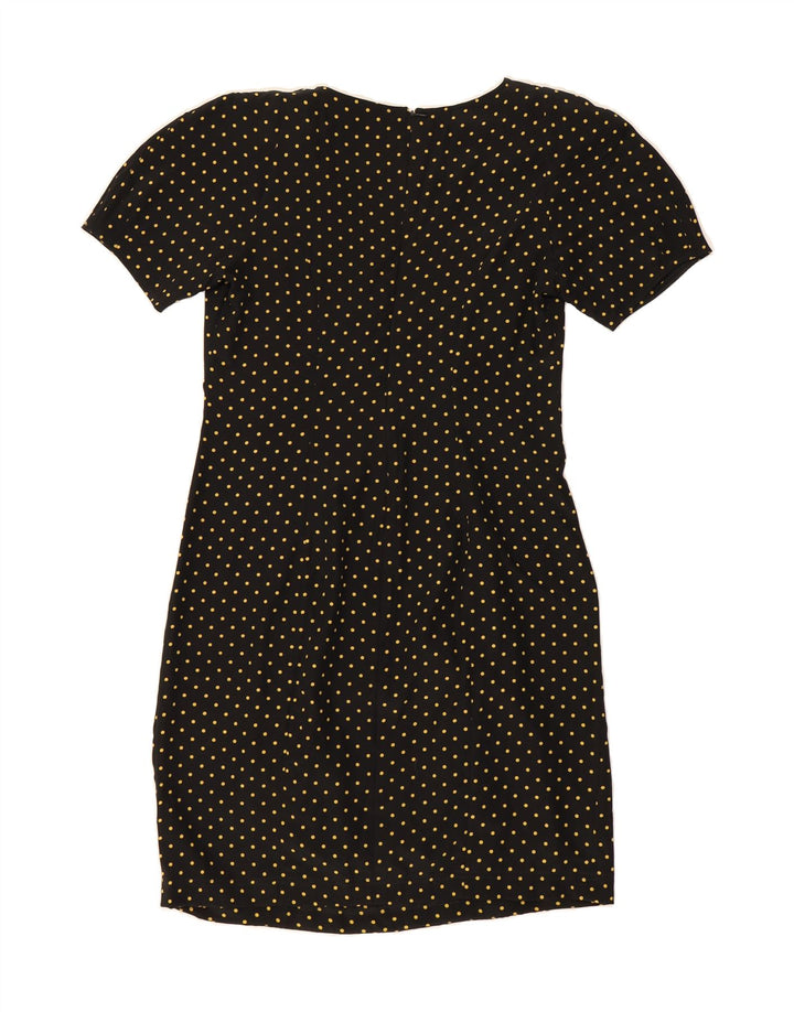 VINTAGE Womens Sheath Dress UK 14 Medium Black Polka Dot Vintage Vintage and Second-Hand Vintage from Messina Hembry 