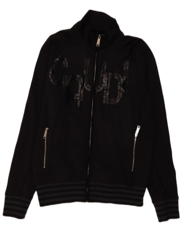 Gaudi Mens Graphic Tracksuit Top Jacket 2XL Black Polyamide