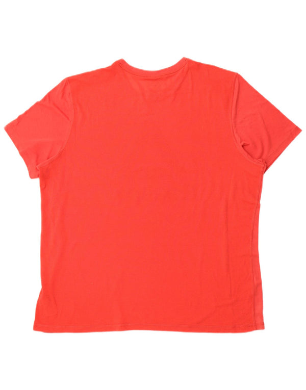 REEBOK Herre Grafisk T-Shirt Top XL Rød Polyester Sports