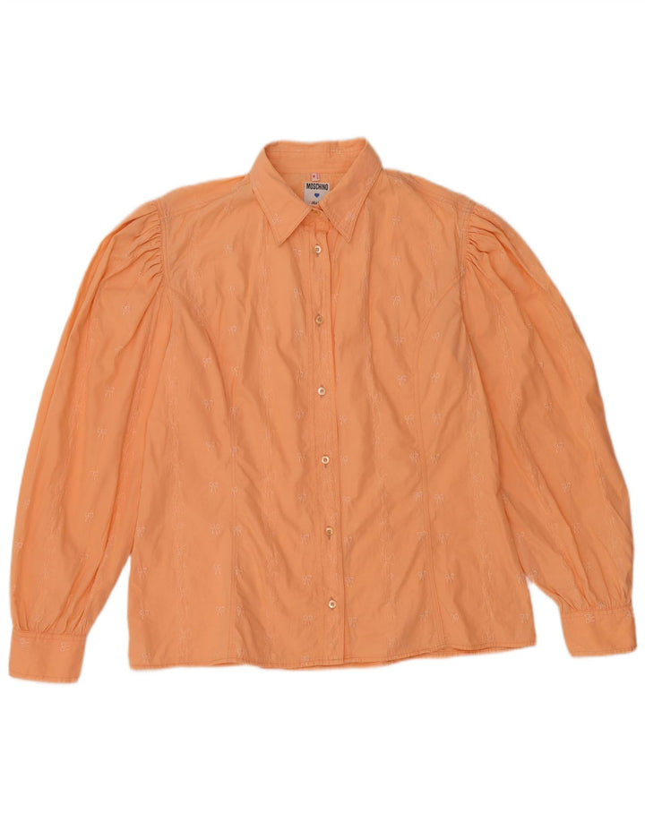 MOSCHINO Dameskjortebluse UK 12 Medium Orange Bomuld