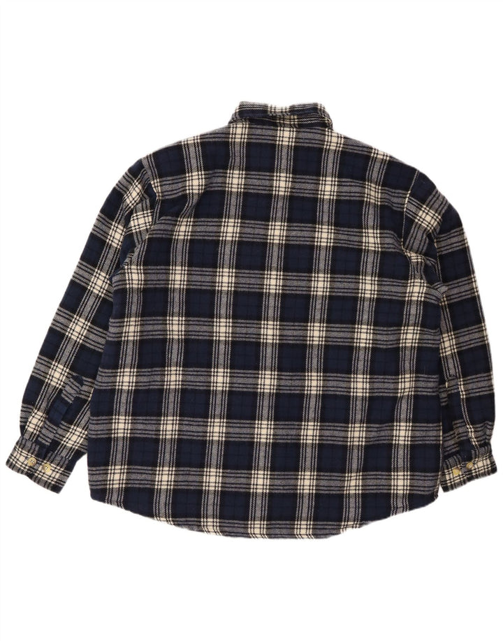 JOHN F GEE Lumberjack flannelskjorte til mænd str. 43/44 XL Marineblå ternet