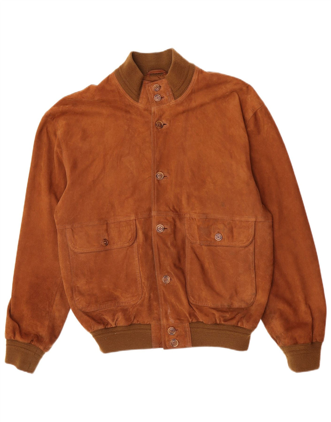 Vintage herre ruskind bomberjakke IT 52 XL brun læder retro