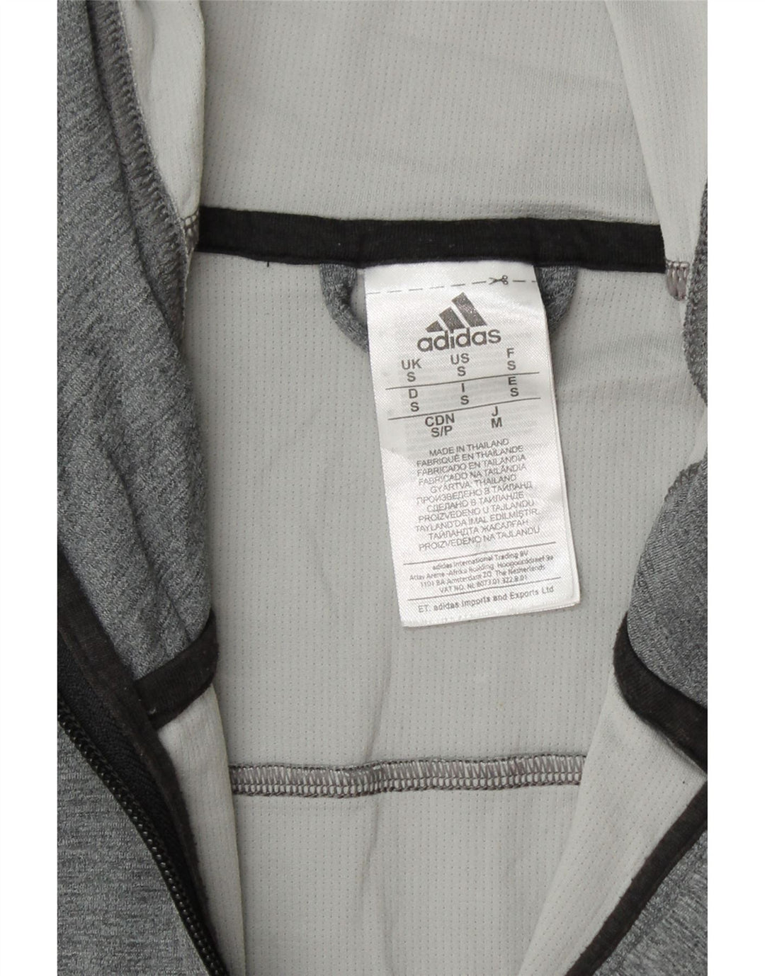 ADIDAS Herre Climacool grafisk hættetrøje med lynlås, lille grå farveblok