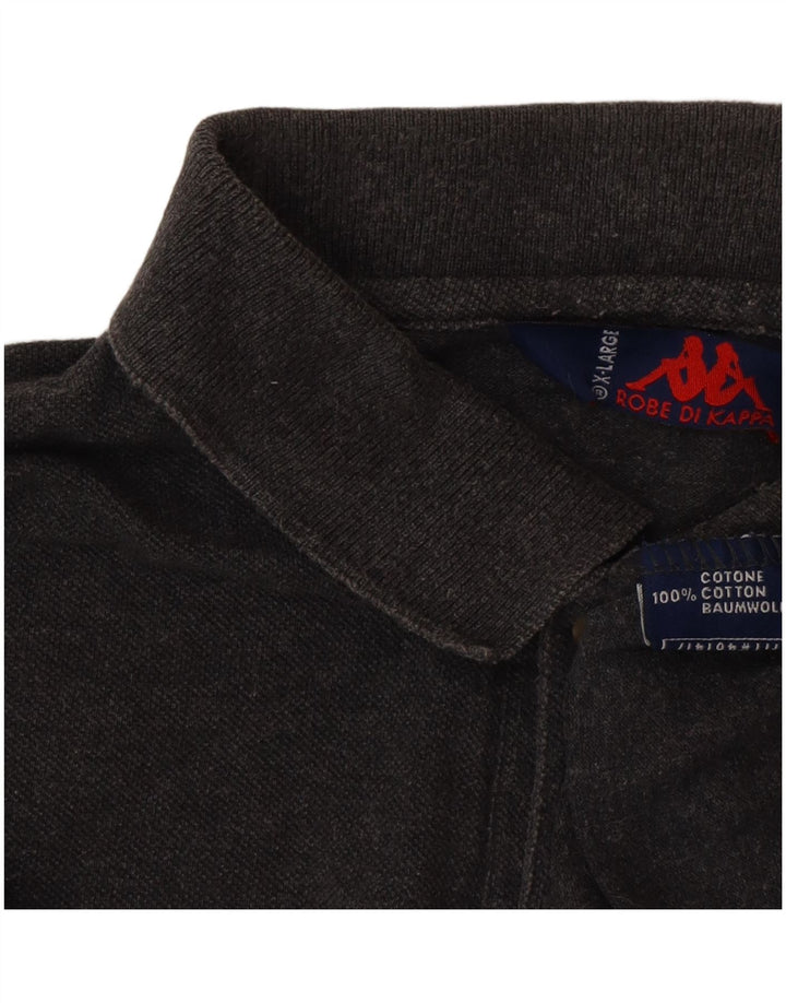 Kappa Langærmet Polo Shirt til mænd XL Grå Bomuld
