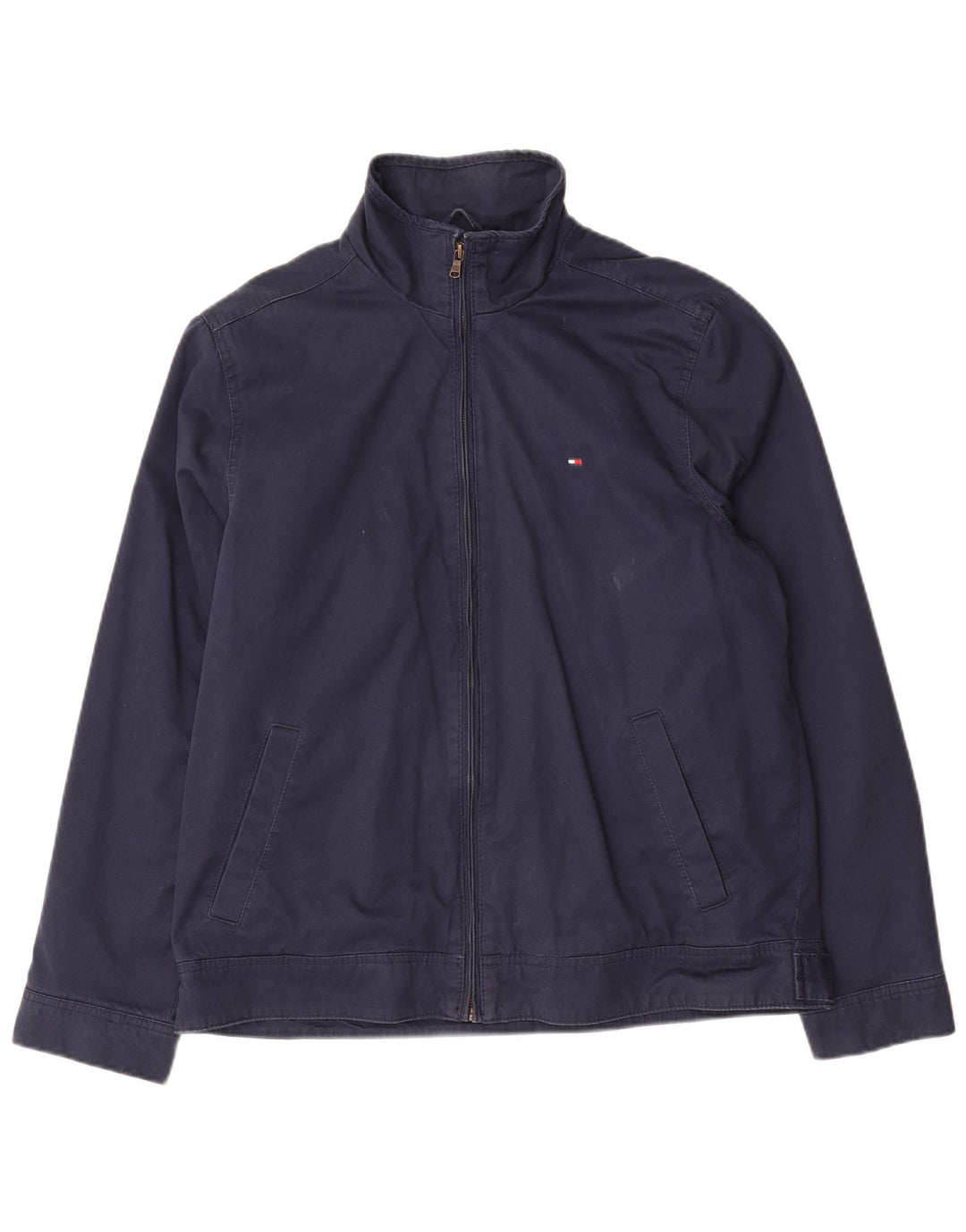Tommy Hilfiger Herre Bomber Jacket UK 38 Medium Navy Blue Bomuld