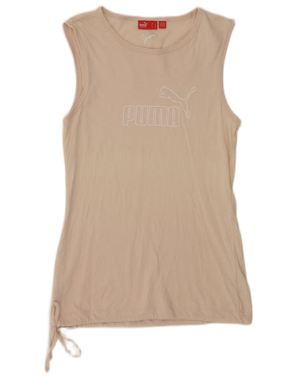 Puma Dame Grafisk Vest Top UK 10 Small Beige Sports
