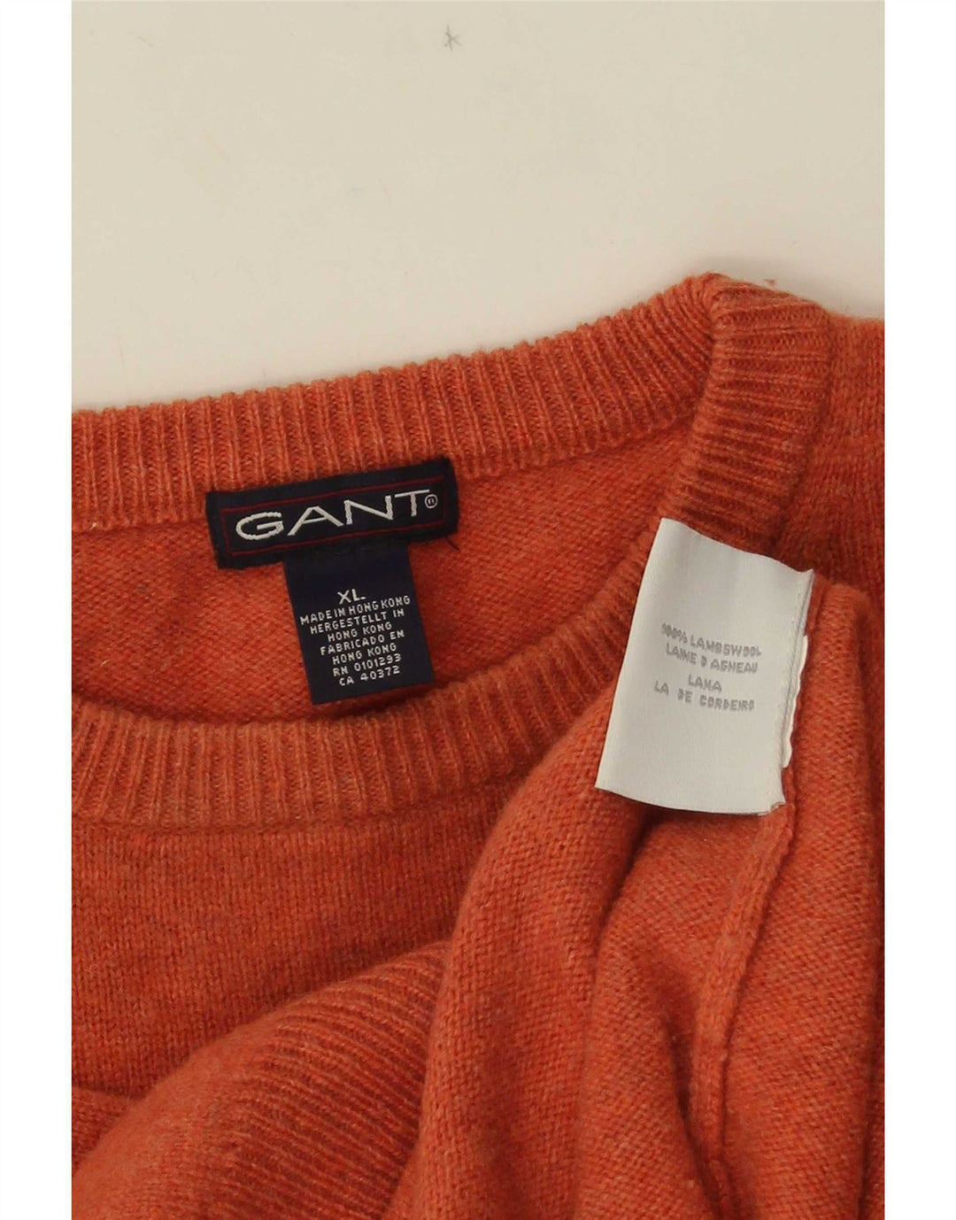 Gant Herre trøje med rund hals XL Orange lammeuld