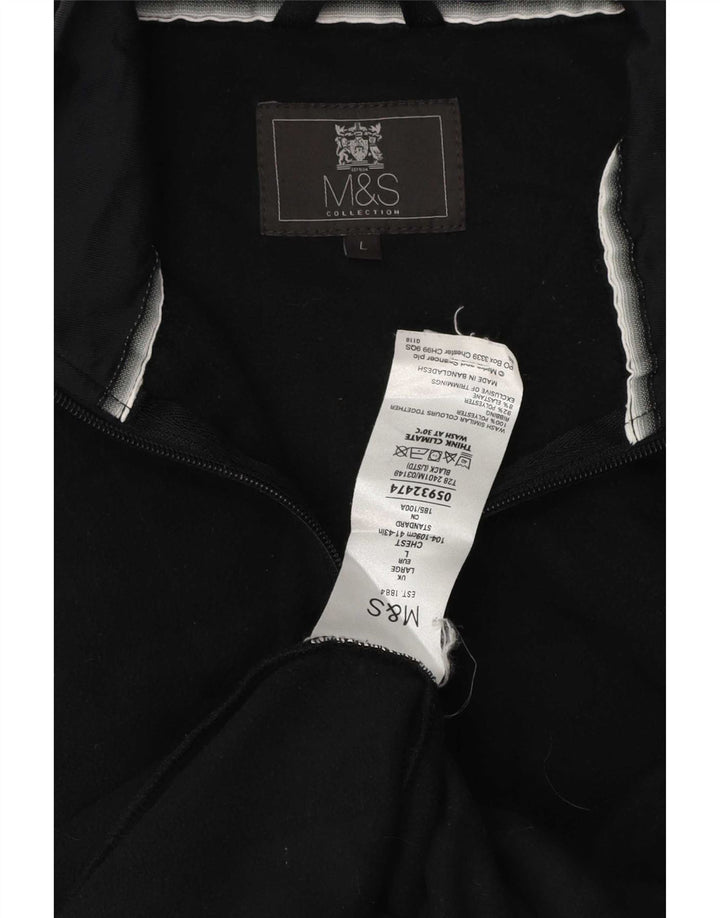Marks & Spencer Herre Fleecejakke UK 40 Stor Sort Polyester
