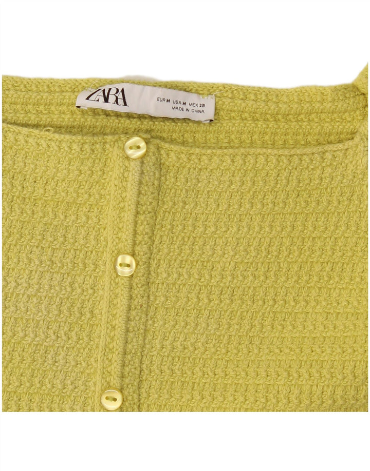 Zara Womens Crop Top UK 12 Medium Yellow
