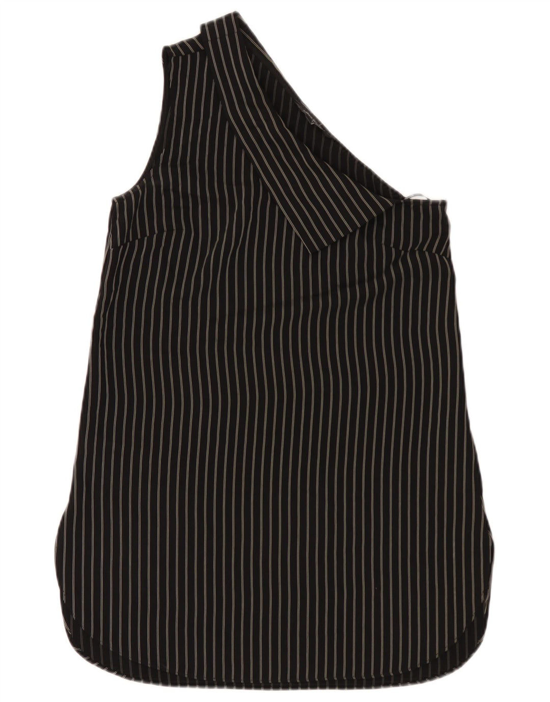 Karen Millen Dame One Shoulder Kjole UK 8 Lille sort stribet polyester