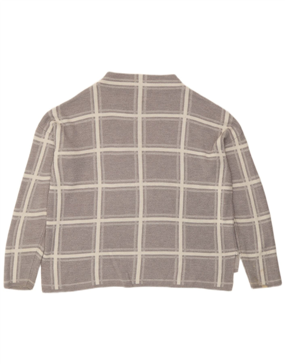 Marks & Spencer Dame sweater med rund hals DK 16 Stor grå ternet