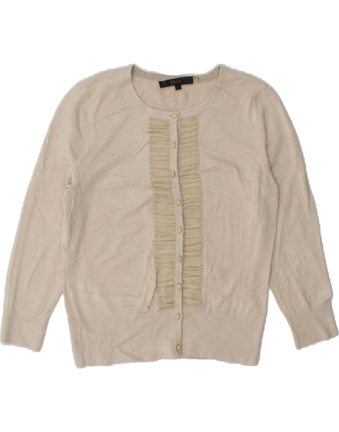 COAST Womens Crop 3/4 Sleeve Cardigan Sweater UK 12 Medium Off White Vintage Coast and Second-Hand Coast from Messina Hembry 