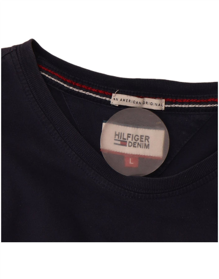 Tommy Hilfiger Herre T-Shirt Top Stor Marineblå