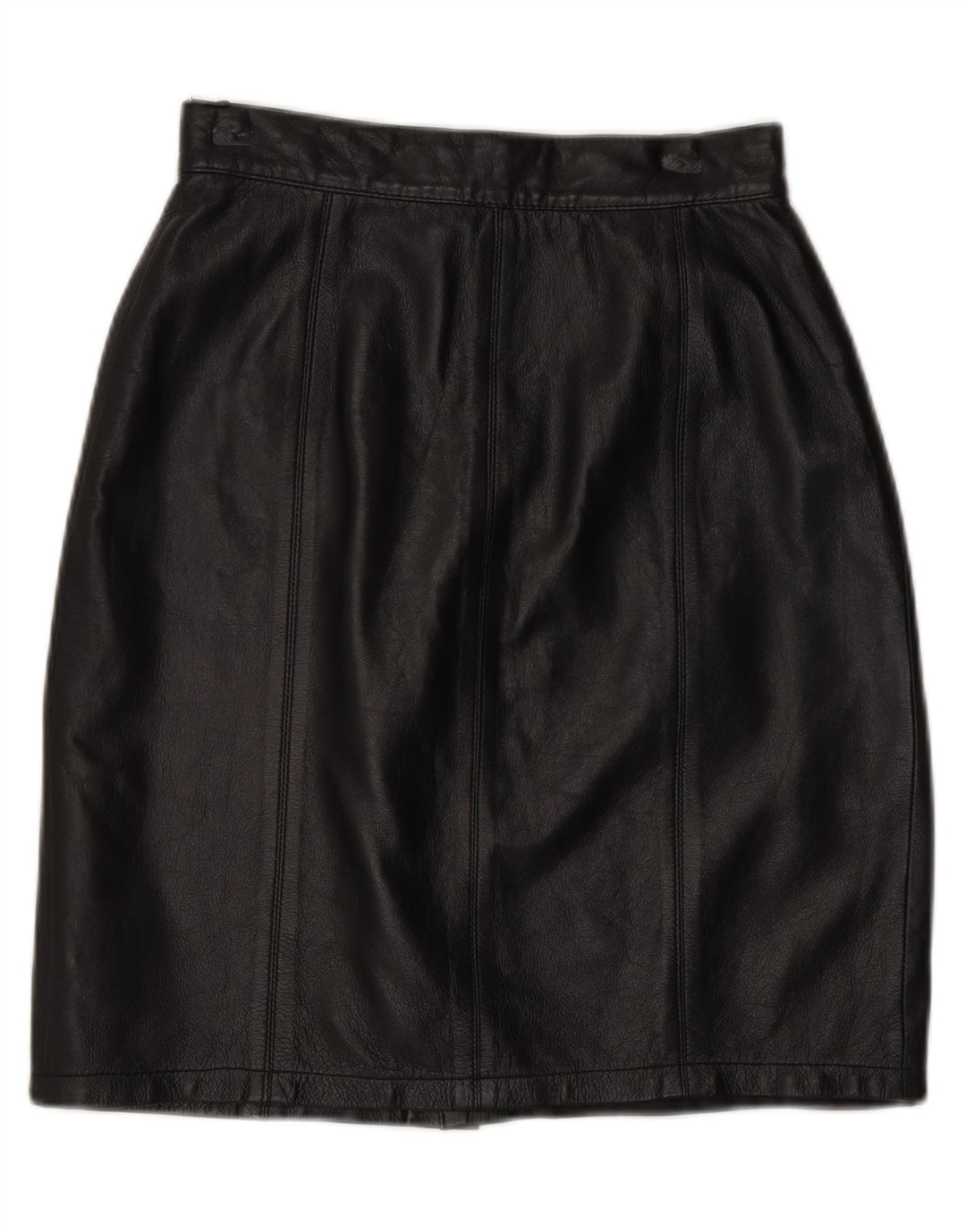 CONCERTO Womens Leather Skirt UK 8 Small W24  Black Leather