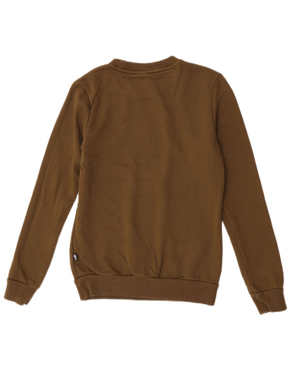 Puma Dame Sweatshirt Jumper UK 6 XS Khaki Bomuld
