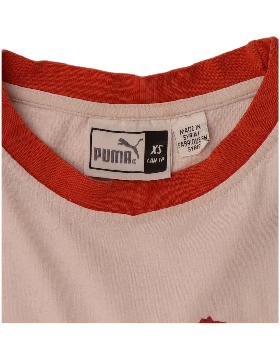 PUMA Grafisk T-shirt top XS til mænd Hvid Colourblock