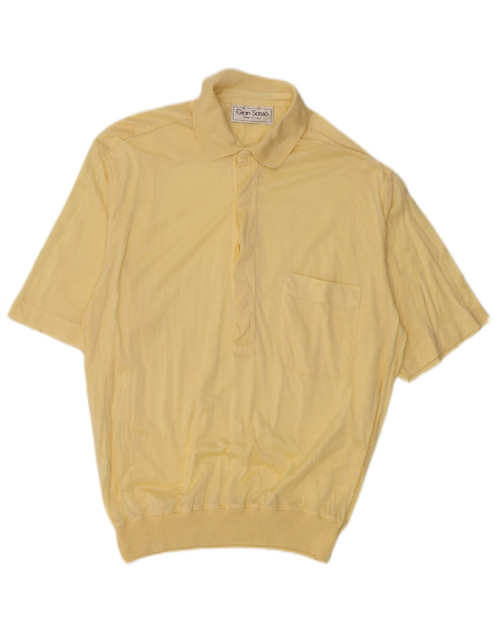 Vintage herre poloshirt lille gul bomuld