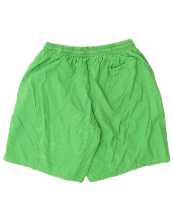 Vintage grafiske svømmeshorts til kvinder, store grønne bomuldsretro